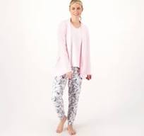 MUK LUKS Regular Cloud Knit and Slub Knit 3-Piece Set