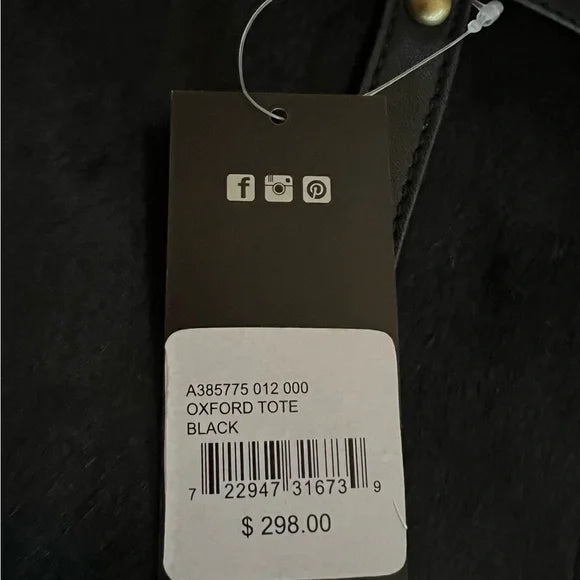 Tignanello Italian Leather and Haircalf Oxford Tote in Black