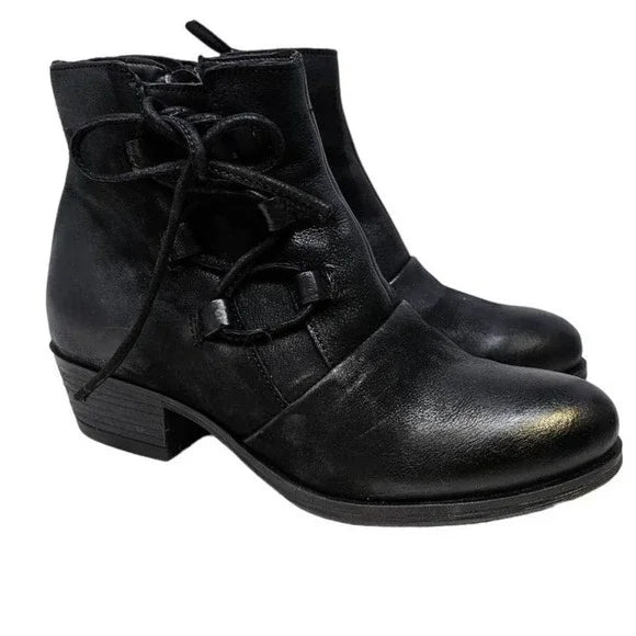 NEW Miz Mooz Leather Baxter Ankle Boot Comfort Side Lace Up