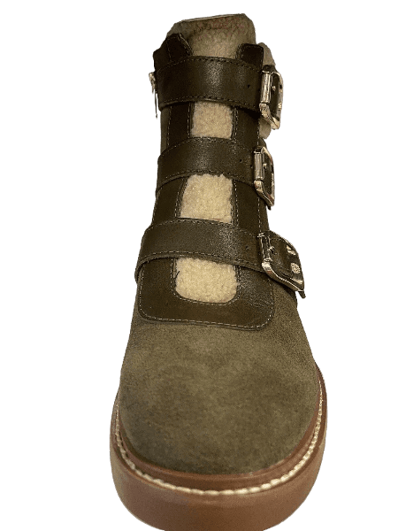 Vince Camuto Women's Klerica Leather and Faux Fur Moto/Hiker Boot