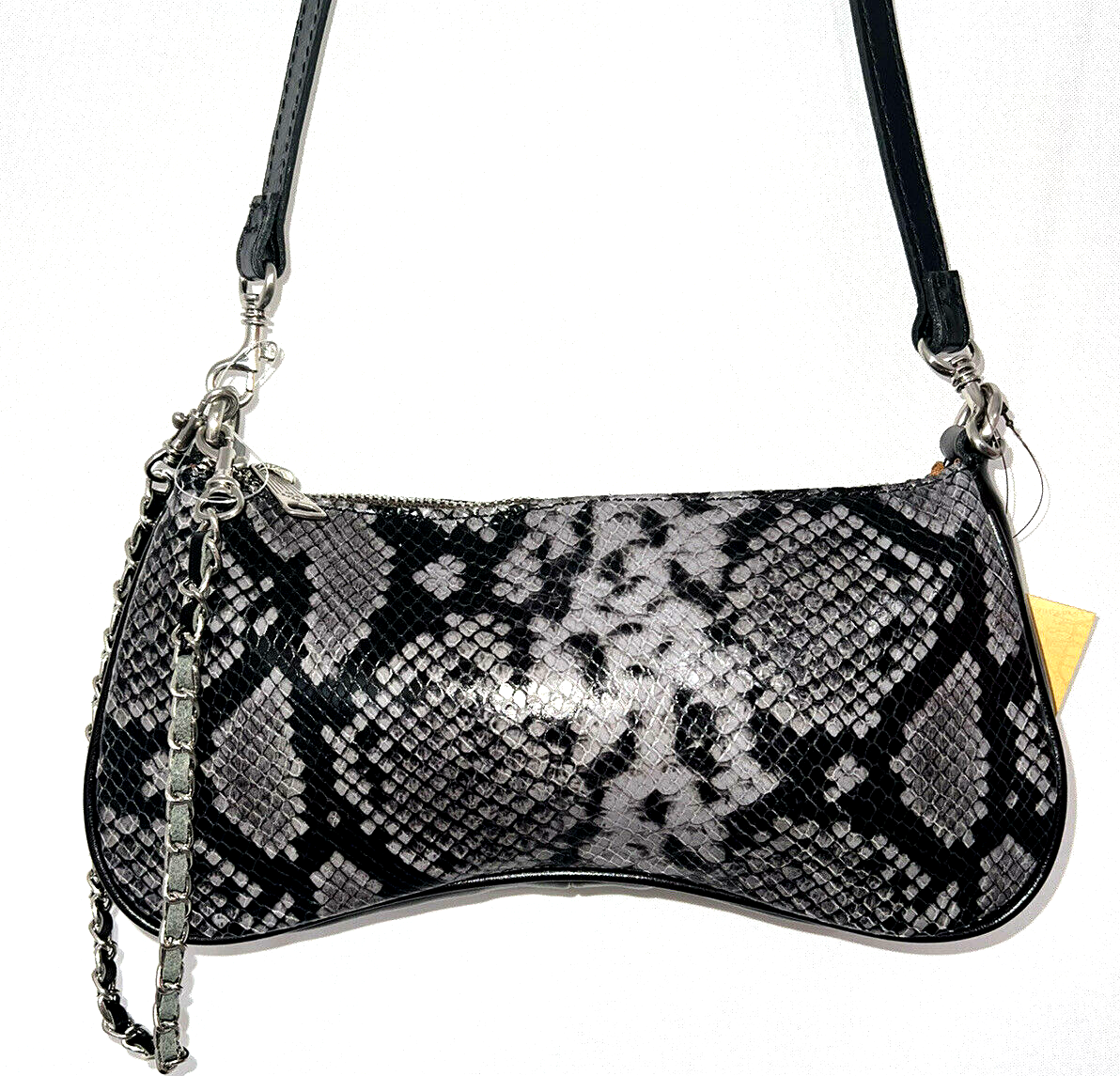Patricia Nash Riley Baguette Crossbody Bag-Smoke Python-NWT $152.00