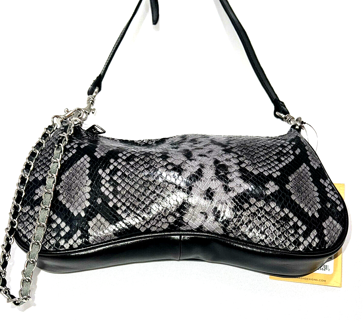 Patricia Nash Riley Baguette Crossbody Bag-Smoke Python-NWT $152.00