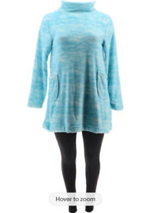 Stan Herman Women's Space Dye Plush Tunic Leggings Blue