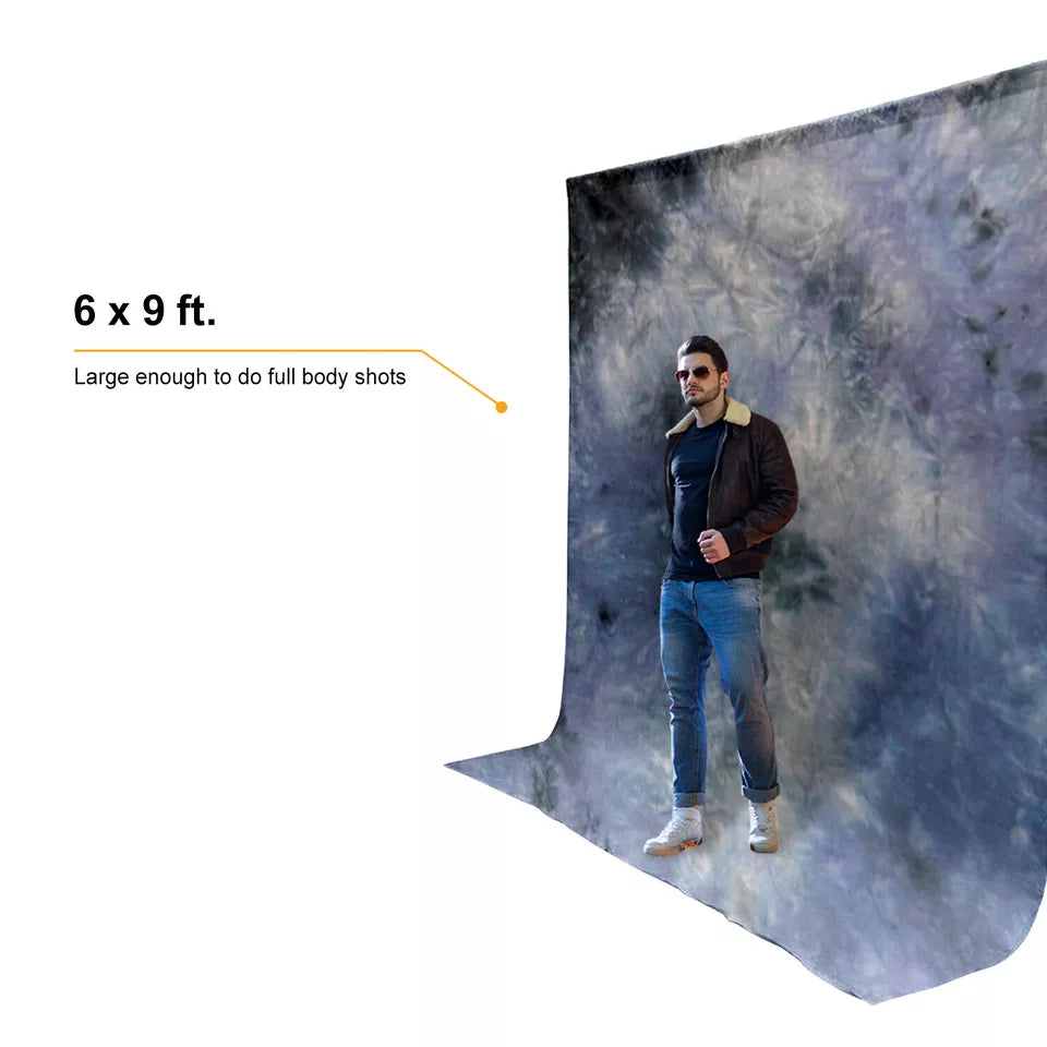 LS 6x9 Ft. Tie-Dye Photography Backdrop, Purple/Gray Photo Screen Background