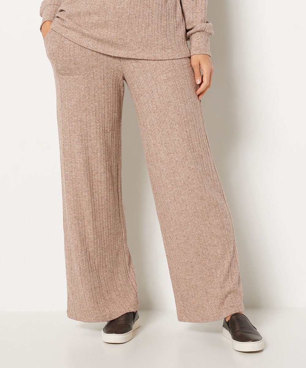 AnyBody Brushed Sweater Rib Wide Leg Pants Women's