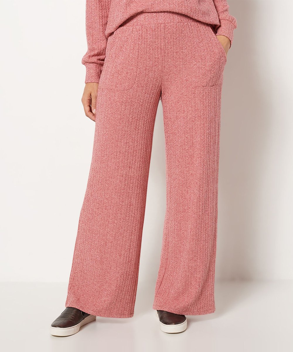 AnyBody Brushed Sweater Rib Wide Leg Pants Women's