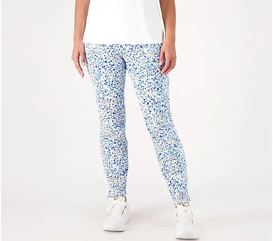 Susan Graver Women’s Weekend Petite Solid & Printed Premium Stretch Slim Pants