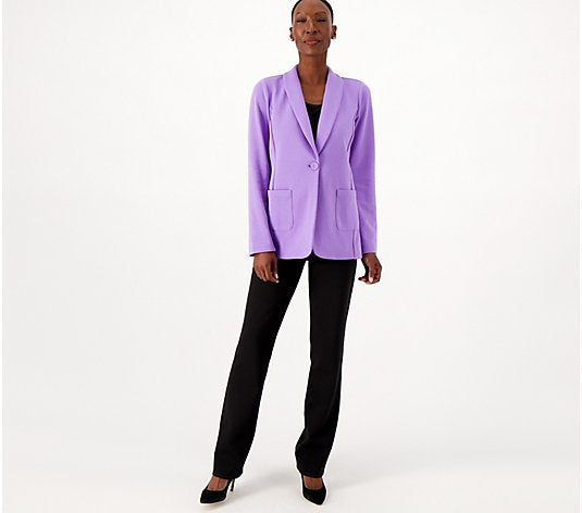 Susan Graver Women’s Weekend Petite Marina Knit Blazer
