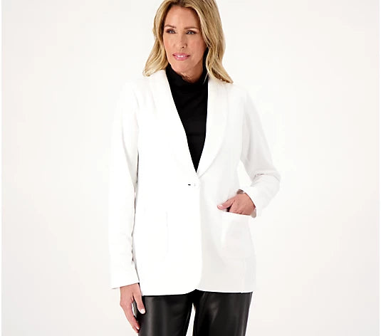 Susan Graver Women’s Weekend Petite Marina Knit Blazer