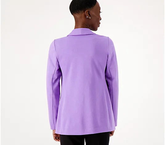 Susan Graver Women’s Weekend Petite Marina Knit Blazer