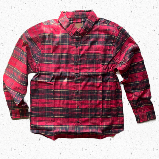 Rugged Exposure Men's Brawny Weight Long-Sleeve Flannel Shirt Size XL Red