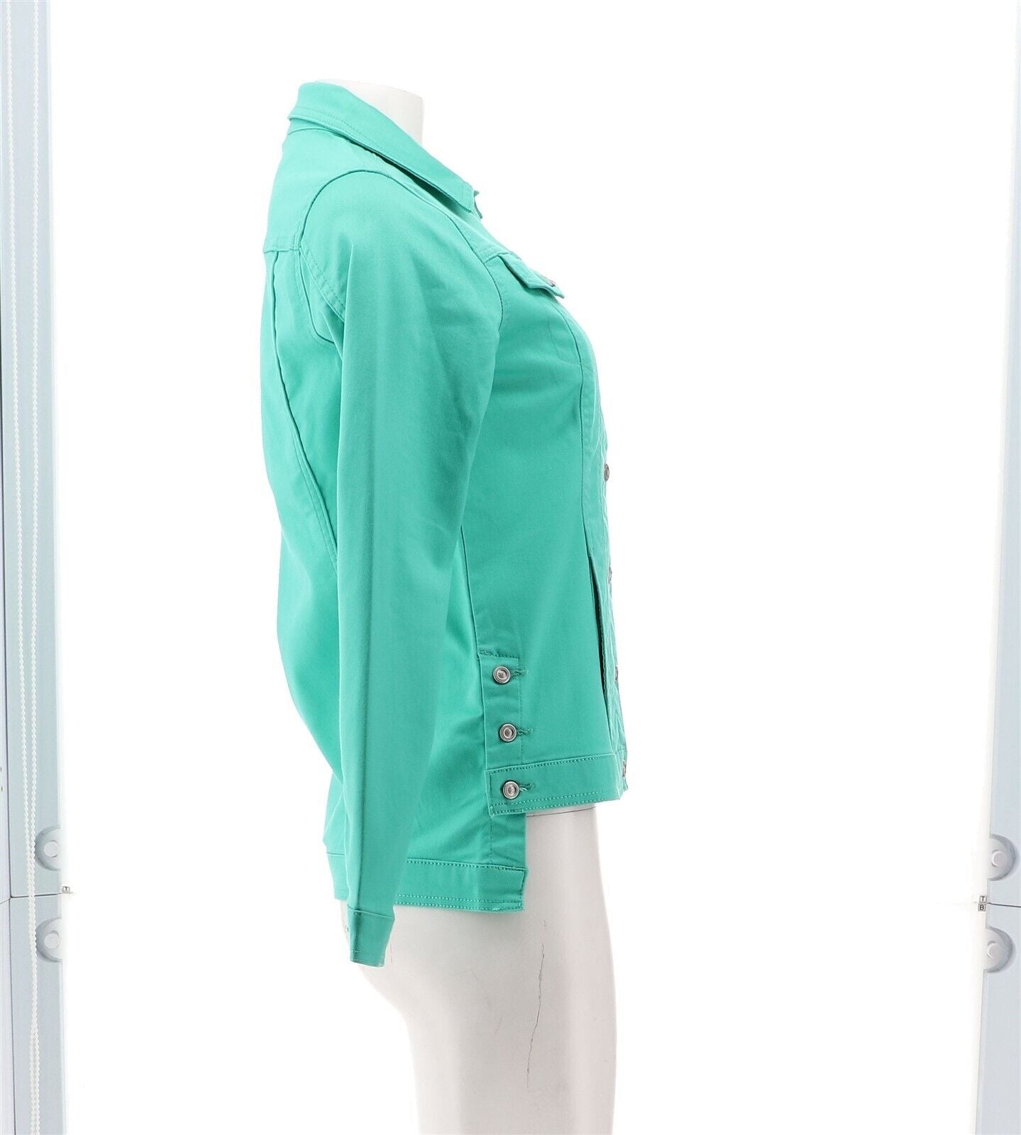 DIANE GILMAN DG2 CALVARYTWILL SS JACKET TURQUOISE -SIZE LARGE,New