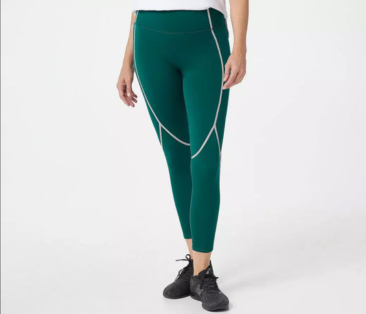 zuda Z-Stretch Leggings with Reflective Coverstitch-Evergreen-XXS A388468