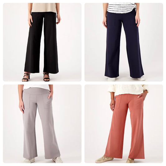 Women with Control Regular Tummy Control Wide Leg Pants