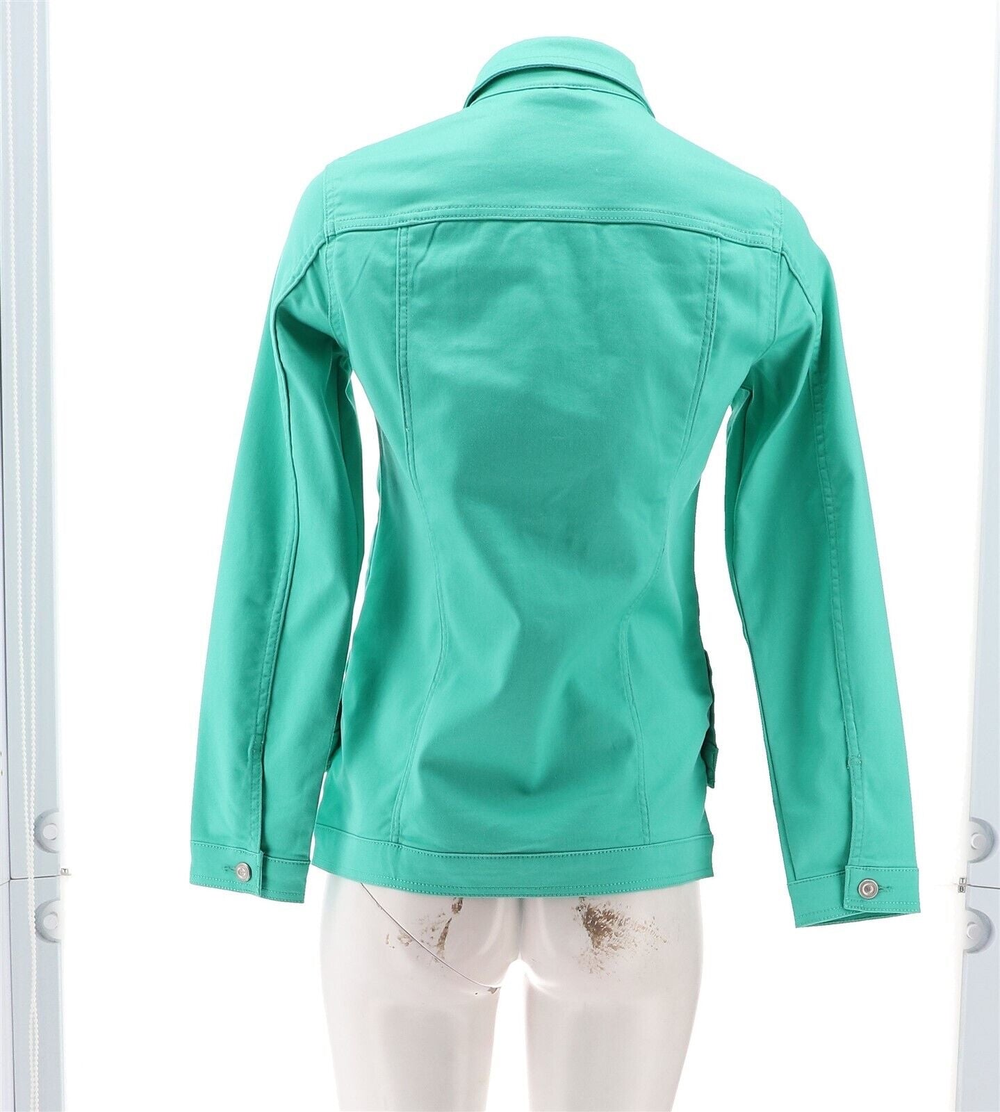 DIANE GILMAN DG2 CALVARYTWILL SS JACKET TURQUOISE -SIZE LARGE,New