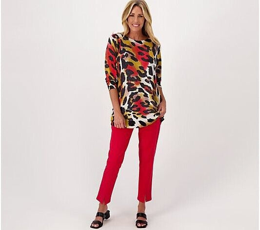 Attitudes by Renee Printed Sweater in Metallic Knit (, XXS) A518215.