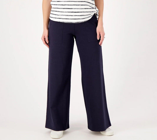 Women with Control Tummy Control Wide Leg Pants (Navy, X-Small) A573610
