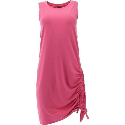 Laila Ali Adjustable Ruched Tank Dress Women's 745-192 Size XXS-Small XXS Rose