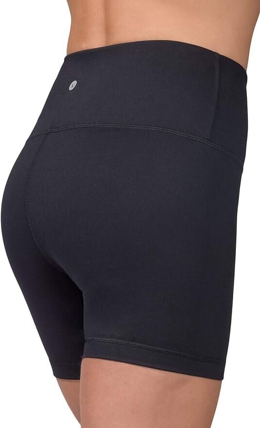 Velocity High Waisted Squat Proof Active Shorts for Women - Black - Medium