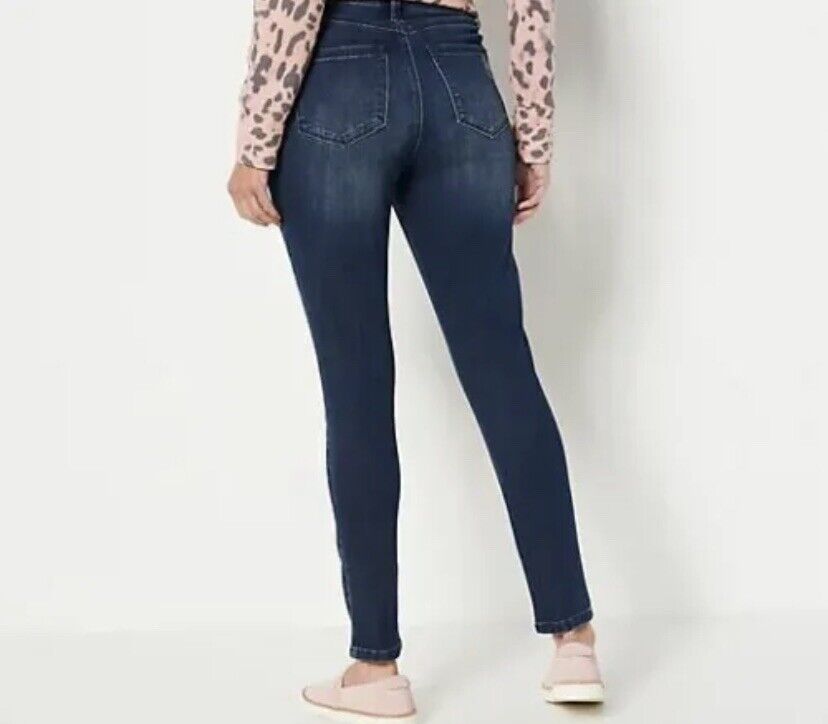 Laurie Felt Daisy Denim 5-Pocket Ankle Skinny Jeans Color: Medium Size Petite 2
