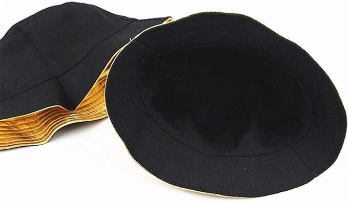 Joylife IHAUIUE Metallic Bucket Hat Trendy Fisherman Unisex Reversible Pack Gold