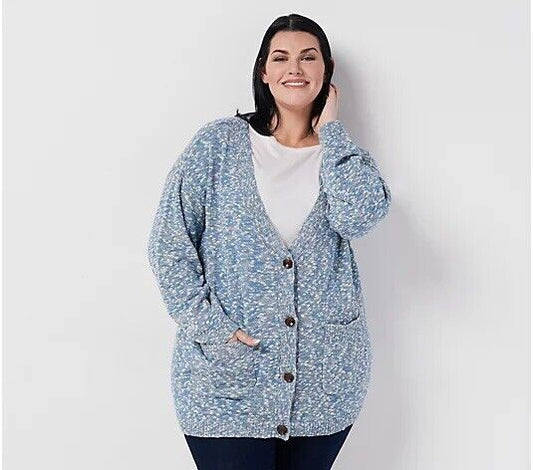 All Worthy Hunter McGrady Boyfriend Cardigan (Blue, Size XXS) A391931