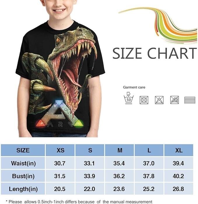 Cai Jingg ARK-Survival Evolved Boy's Comfortable T-Shirt Full Sleeves (Black-XS)