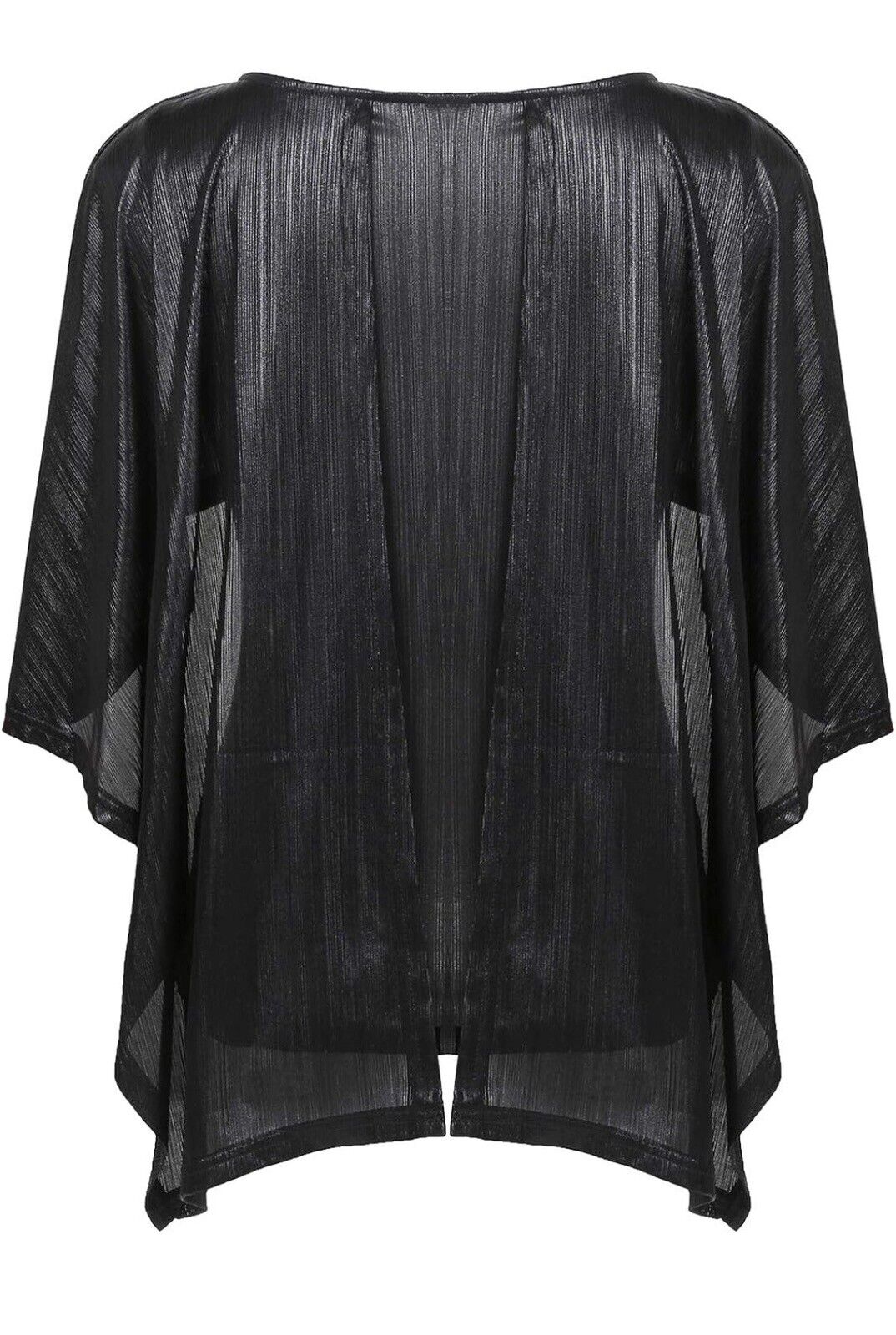 Halcyeen Women Sequin Capes Top Shimmer Glitter Loose Ladies Sleeveless Blk XXL