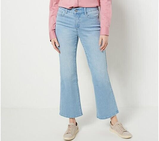 NYDJ Patchie Waist Match Relaxed Flare Ankle Jeans Hollander M NEW A504042