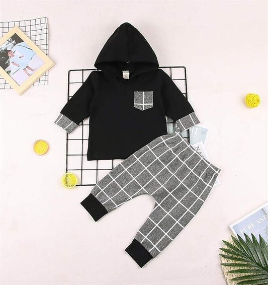 C&M WODRO Toddler Infant  Newborn  Outfits Plaid Long( Black Plaid , 3-4T )