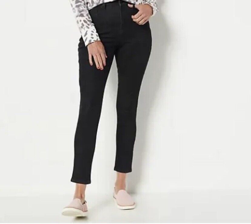 Laurie Felt Daisy Denim 5-Pocket Ankle Skinny Jeans Washed Black Size Petite 00