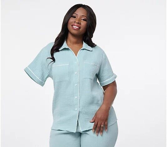 Yarrow Maysoon Adaptive Pajama Shirt (Ether, M)