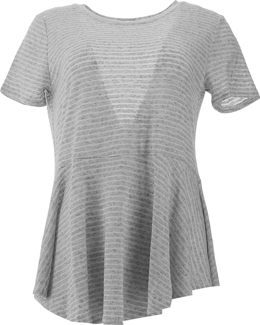 DG2 by Diane Gilman Striped Peplum Top (RASPBERRY, S ) 743536