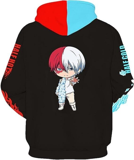 GYFZ 3D Anime My Hero Academy, zuku Midoriya Hoodie Cosplay (Black, XS), X-Small
