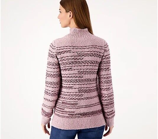 Susan Graver Turtleneck Sweater with Forward Seams (Faded Plum, X-Small) A463177