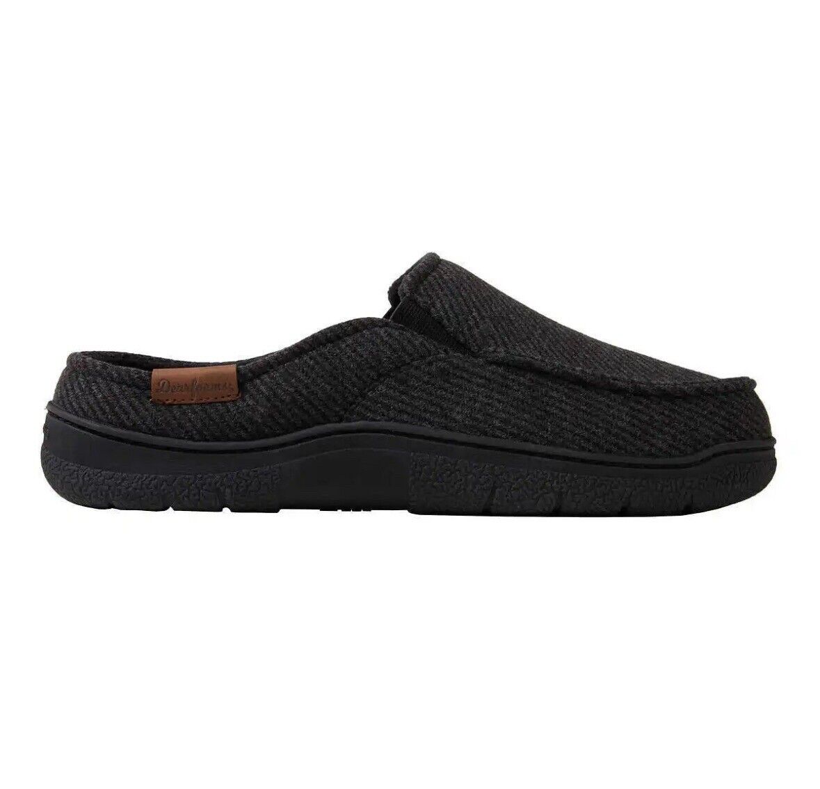 Dearfoams Men's Clog Style Memory Foam Slippers Wool Blend