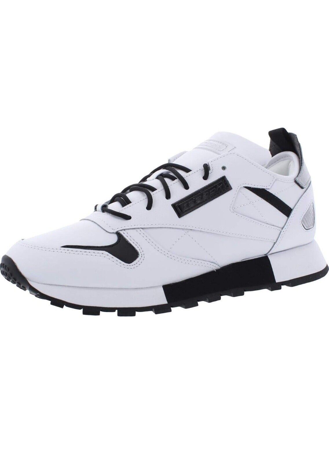Reebok Men's Leather ReeDux Running Sneakers White/Black-US 3.5, UK 2.5 EU 34