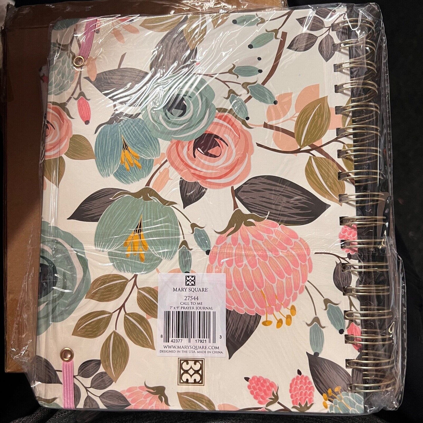 Mary Square Prayer Journal Set with Scripture Toolbox - Peach Floral - H225017