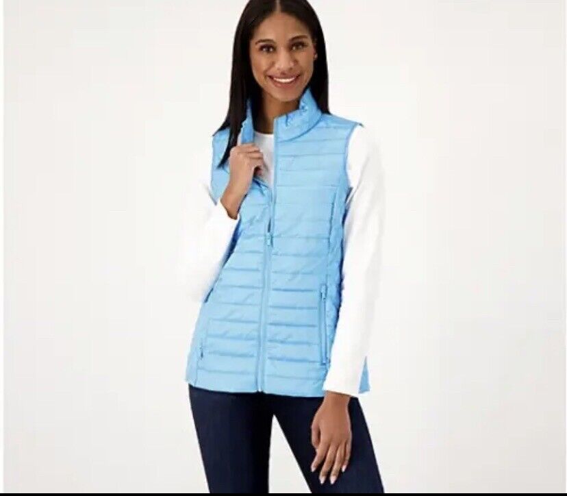 Nuage Packable Puffer Vest with Mock Collar (Seaside, XS) A586707