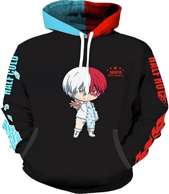 GYFZ 3D Anime My Hero Academy, zuku Midoriya Hoodie Cosplay (Black, XS), X-Small
