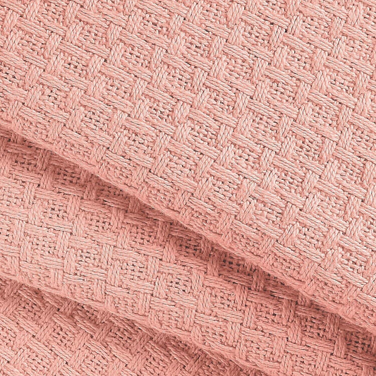 BELIZZI HOME 100% Cotton Bed Blanket, Breathable Full Queen Size(90*90 in) Peach