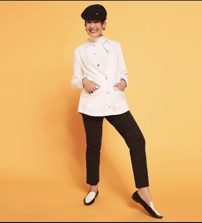 Isaac Mizrahi Live! French Terry Jacket (Bright White, S) A475583