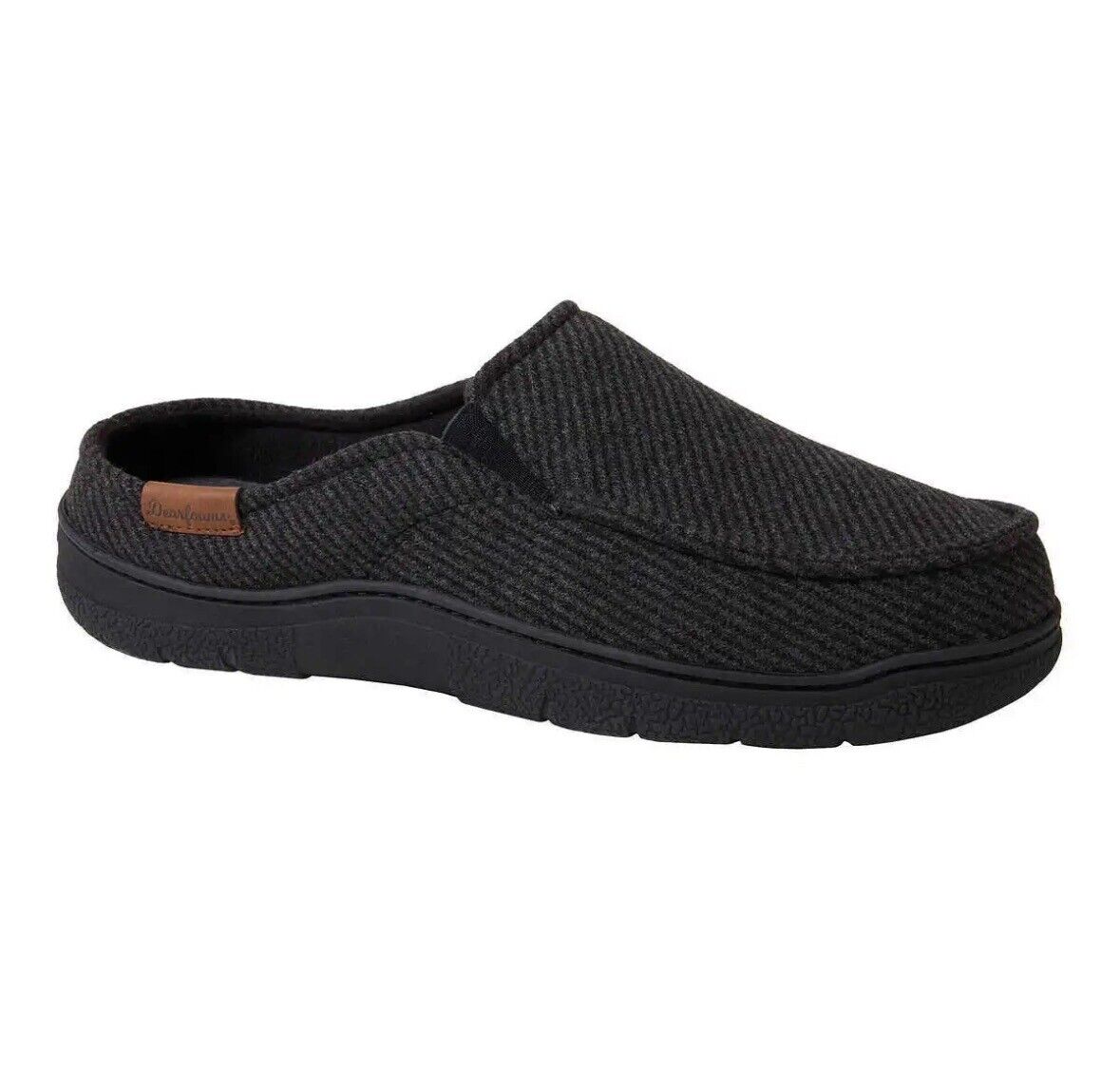 Dearfoams Men's Clog Style Memory Foam Slippers Wool Blend