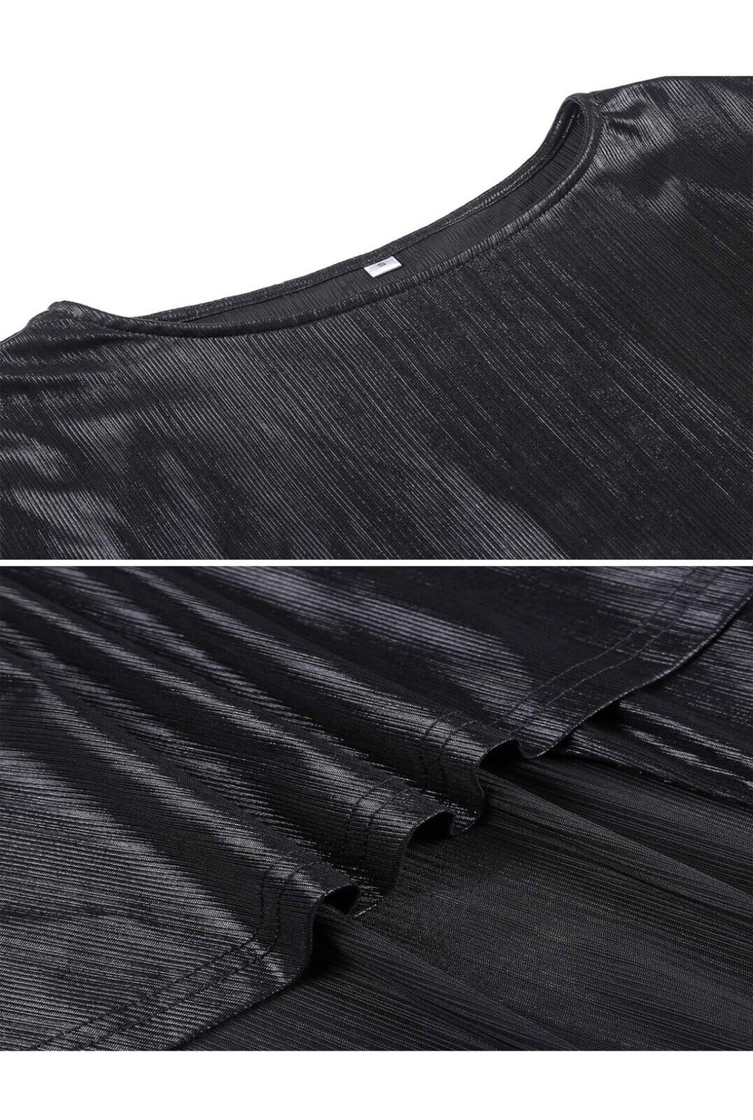 Halcyeen Women Sequin Capes Top Shimmer Glitter Loose Ladies Sleeveless Blk XXL
