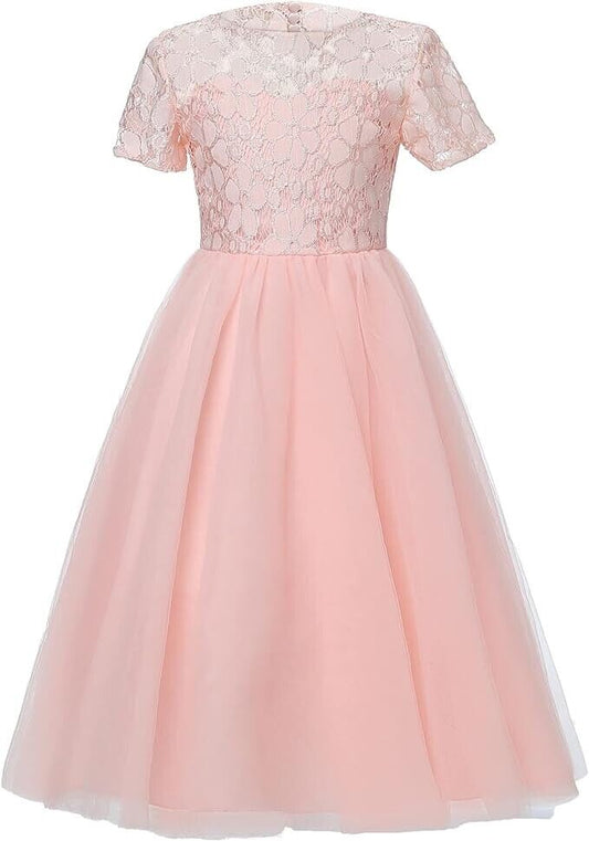 Engerla Ivory Lace Girl Dress Bridal Wedding Flower Girl Dress Kid Birthday (3)