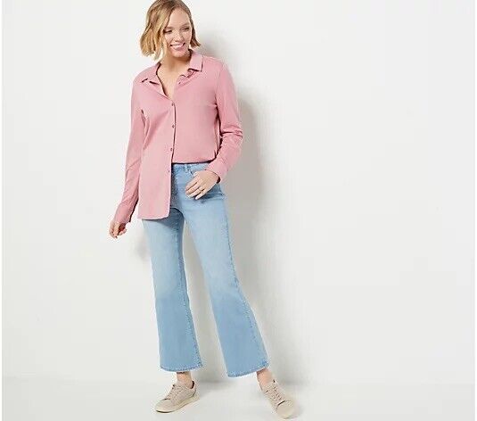 NYDJ Patchie Waist Match Relaxed Flare Ankle Jeans Hollander M NEW A504042