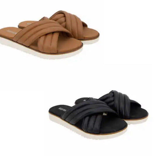 NEW! WOMENS KENSIE DREAM CROSS BAND SLIP ON FLEXIBLE SANDAL! VARIETY SZ/CLR