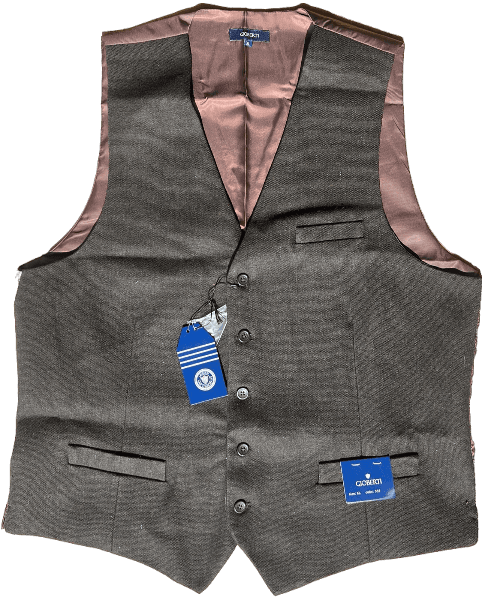 Gioberti Men's Formal Suit Vest Fit for Business or Casual Dress Sz XL