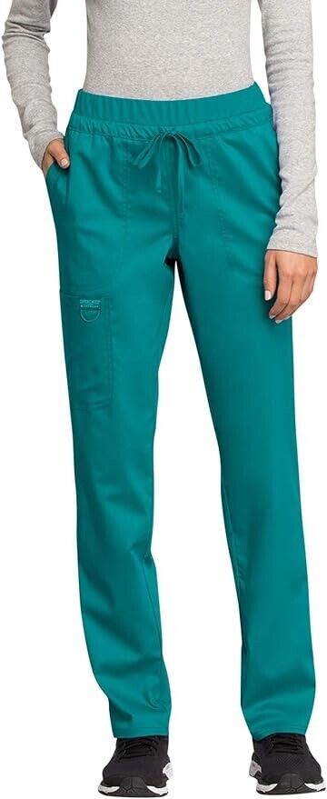 Scrubs for Women Workwear, Drawstring Cargo Pants Plus Size, 2XL Petite,TealBlue