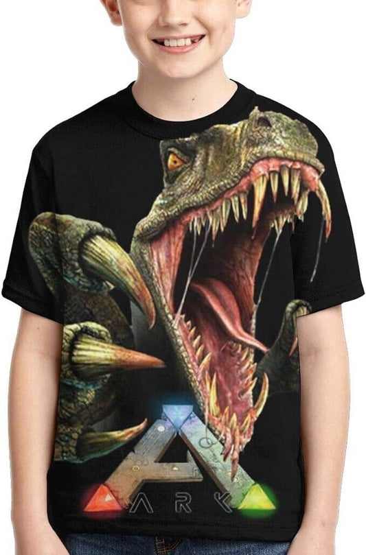 Cai Jingg ARK-Survival Evolved Boy's Comfortable T-Shirt Full Sleeves (Black-XS)